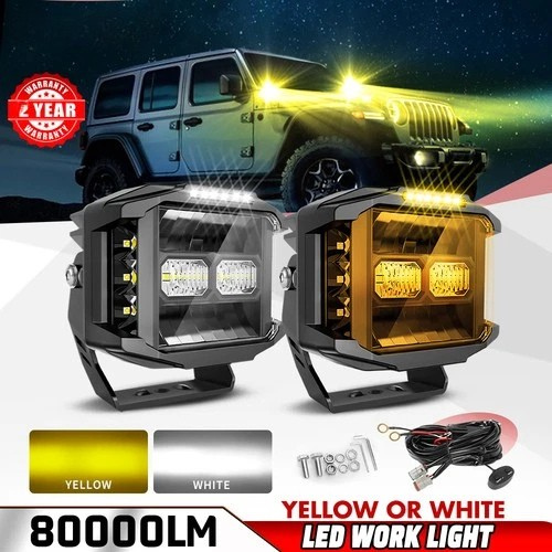 COLIGHT LED Driving Light Pods 5" Inch 500W Spot Flood Combo w/ Side Shooter DRL
