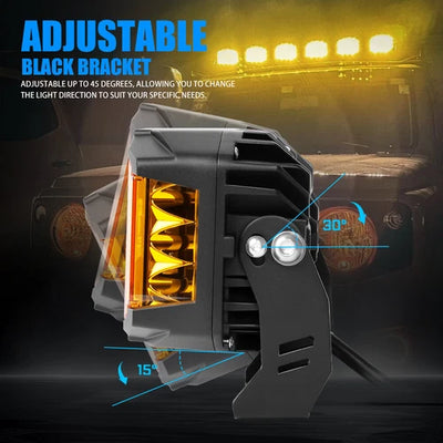 COLIGHT LED Driving Light Pods 5" Inch 500W Spot Flood Combo w/ Side Shooter DRL