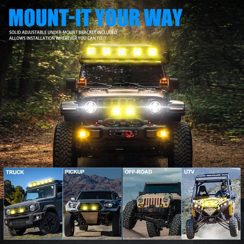 COLIGHT LED Driving Light Pods 5" Inch 500W Spot Flood Combo w/ Side Shooter DRL