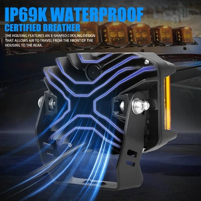 COLIGHT LED Driving Light Pods 5" Inch 500W Spot Flood Combo w/ Side Shooter DRL